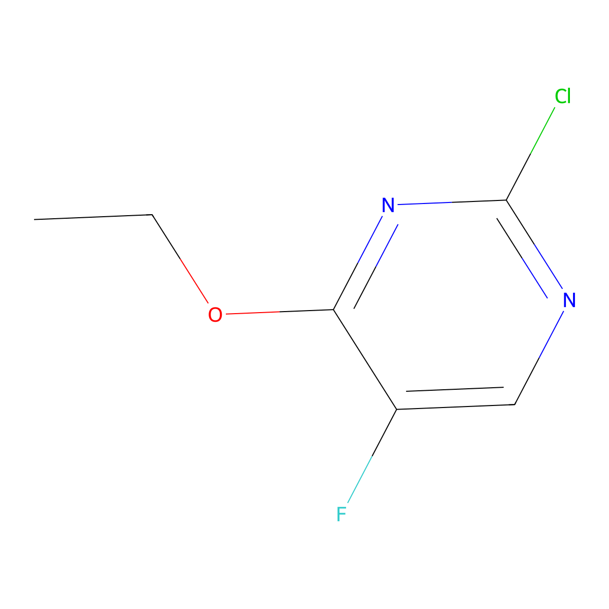 2-Chloro-4-ethoxy-5-fluoropyrimidine molecular structure, CAS 154-90-5