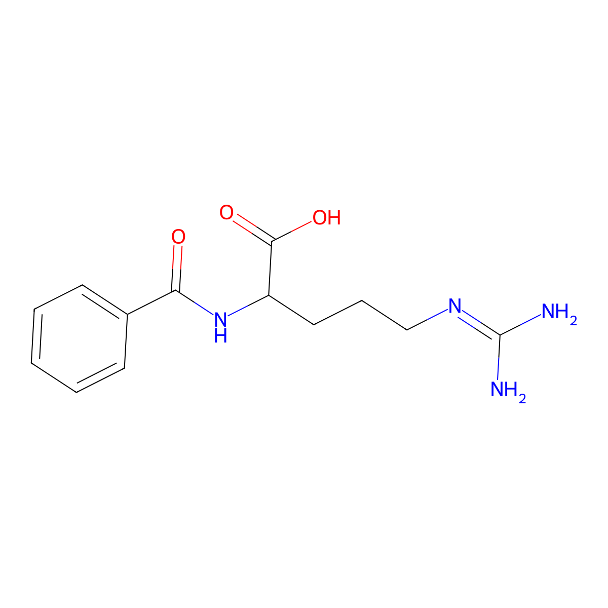 Benzoyl-L-arginine molecular structure, CAS 154-92-7