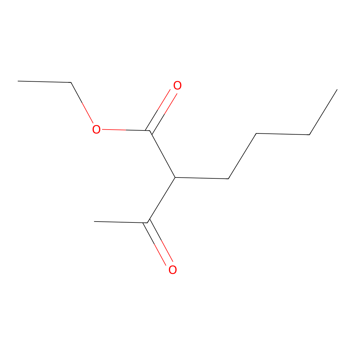 Ethyl 2-acetylhexanoate molecular structure, CAS 1540-29-0