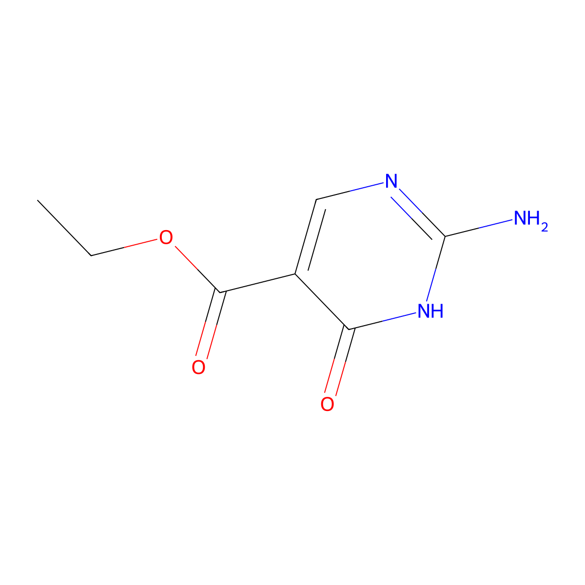 Ethyl 2-amino-1,4-dihydro-4-oxopyrimidine-5-carboxylate molecular structure, CAS 15400-53-0