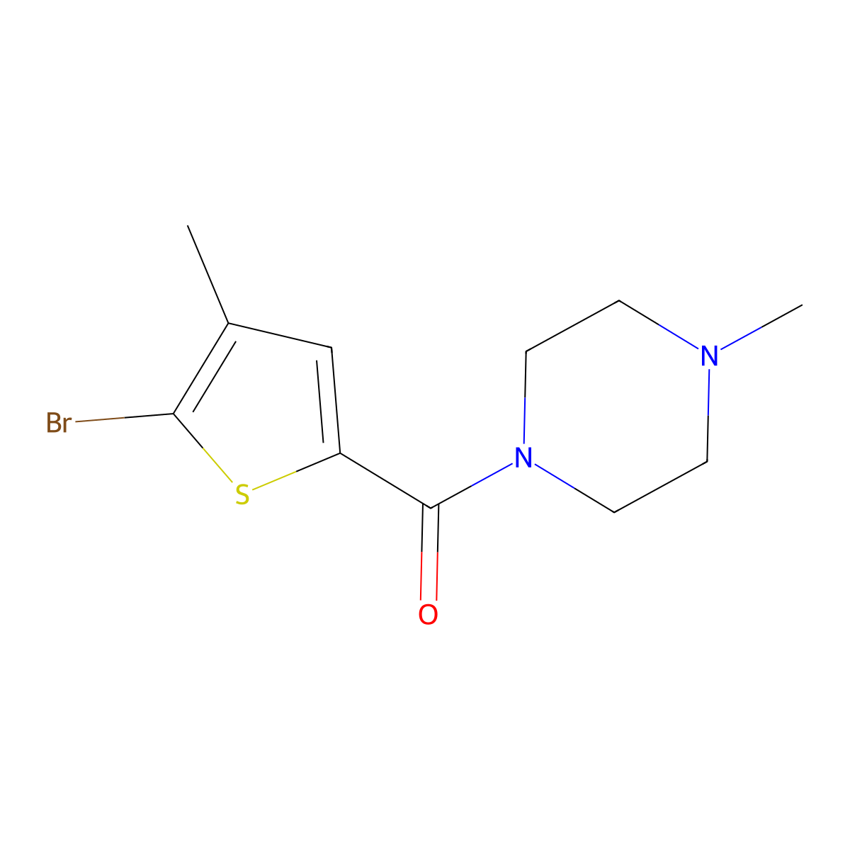 (5-Bromo-4-methylthiophen-2-yl)(4-methylpiperazin-1-yl)methanone molecular structure, CAS 1540011-59-3