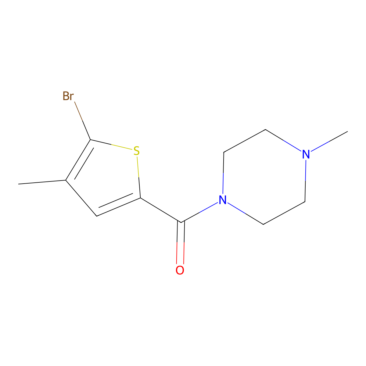 (5-Bromo-4-methylthiophen-2-yl)(4-methylpiperazin-1-yl)methanone molecular structure, CAS 1540011-59-3