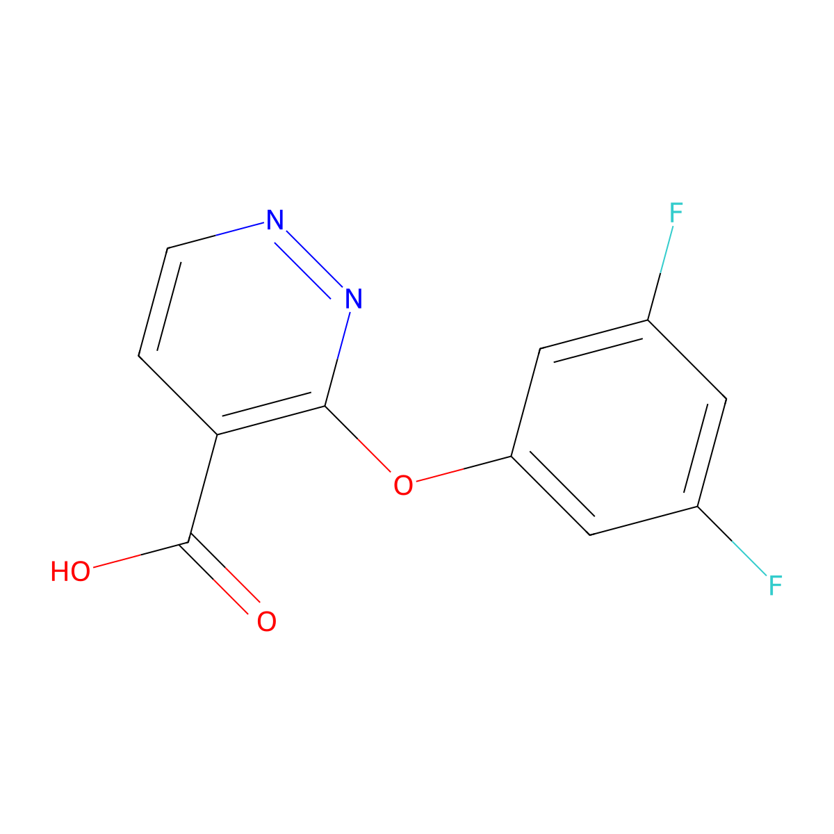 3-(3,5-Difluorophenoxy)pyridazine-4-carboxylic acid molecular structure, CAS 1540013-29-3