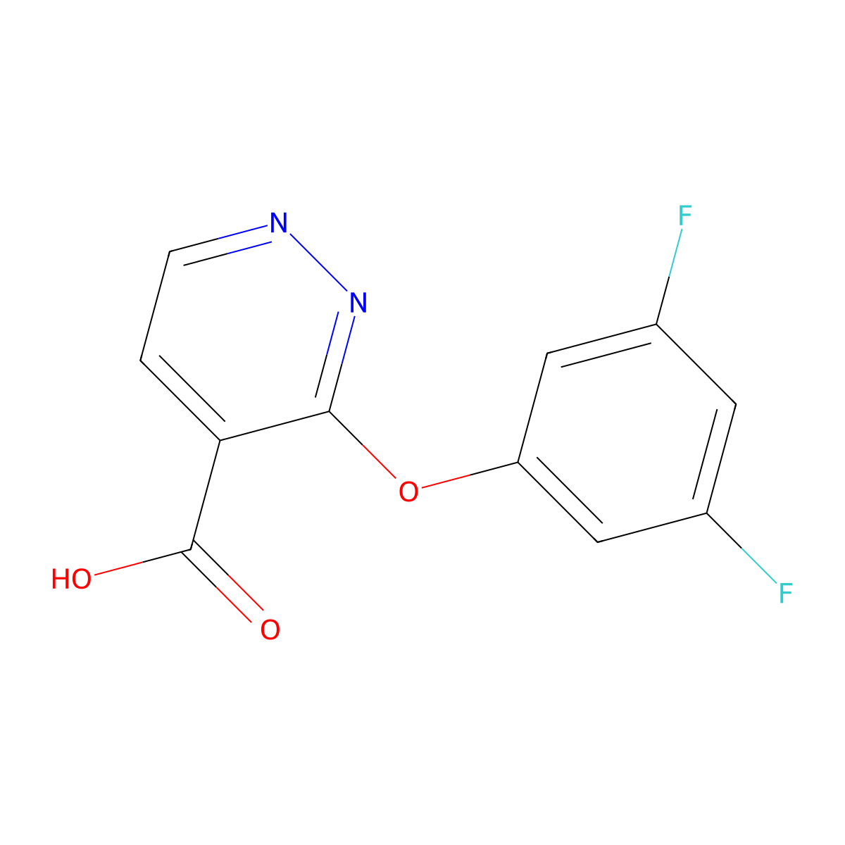 3-(3,5-Difluorophenoxy)pyridazine-4-carboxylic acid molecular structure, CAS 1540013-29-3