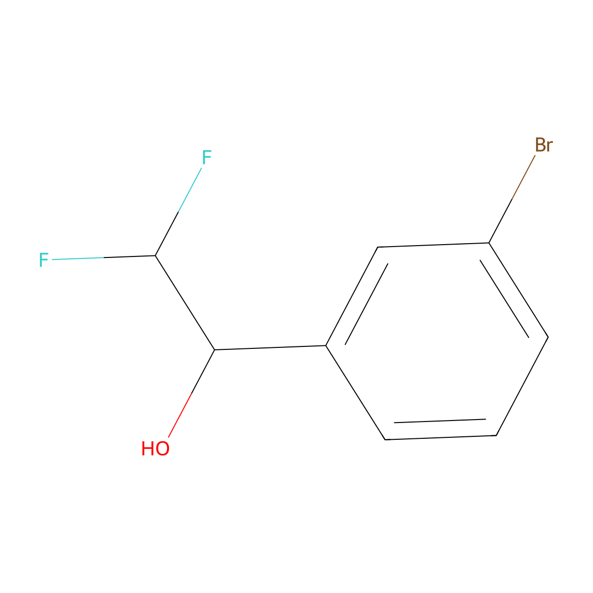 1-(3-Bromophenyl)-2,2-difluoroethan-1-ol molecular structure, CAS 1540018-38-9