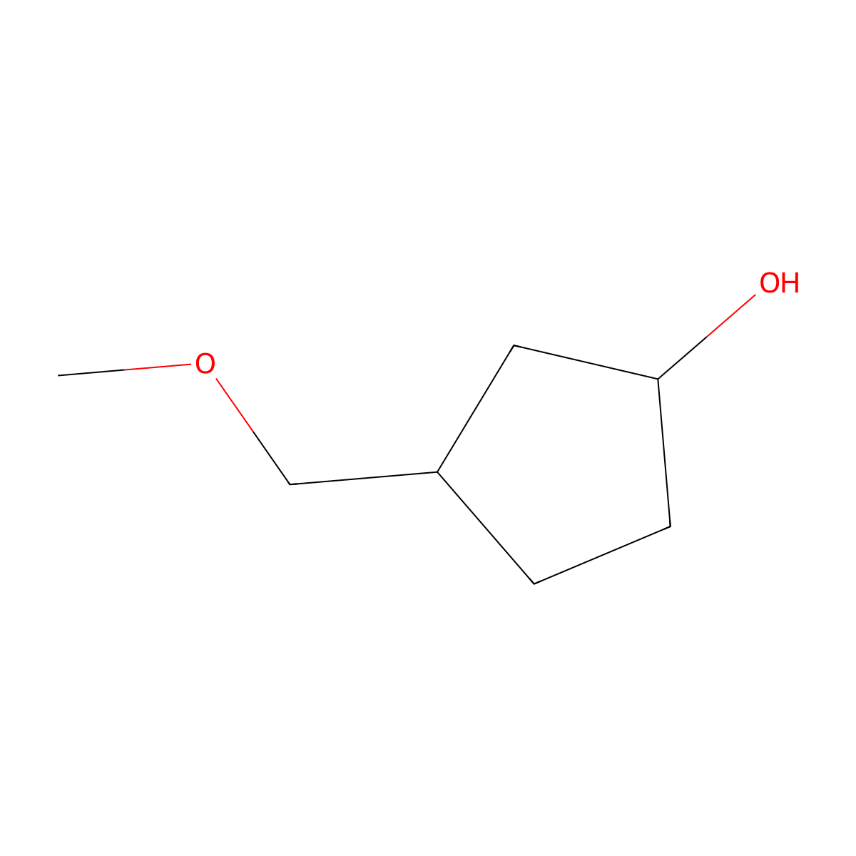 3-(Methoxymethyl)cyclopentan-1-ol molecular structure, CAS 1540026-09-2