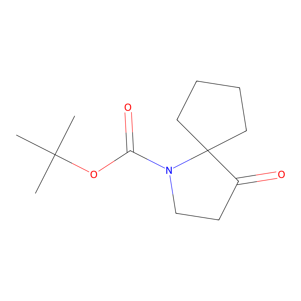 Tert-butyl 4-oxo-1-azaspiro[4.4]nonane-1-carboxylate molecular structure, CAS 1540034-11-4