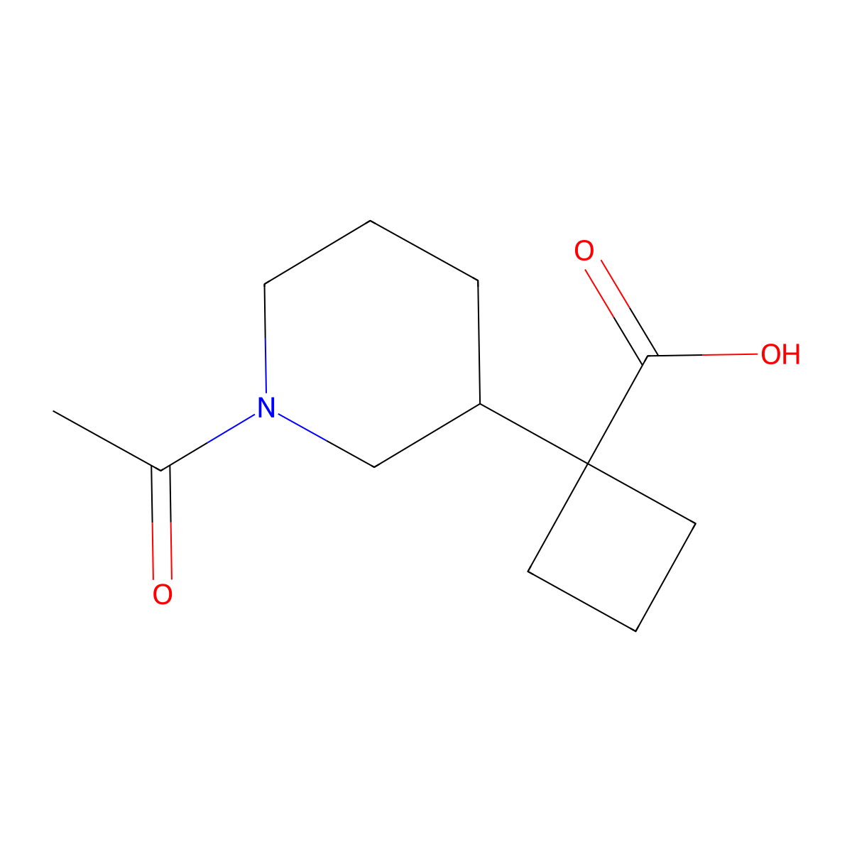 1-(1-Acetylpiperidin-3-yl)cyclobutane-1-carboxylic acid molecular structure, CAS 1540034-94-3