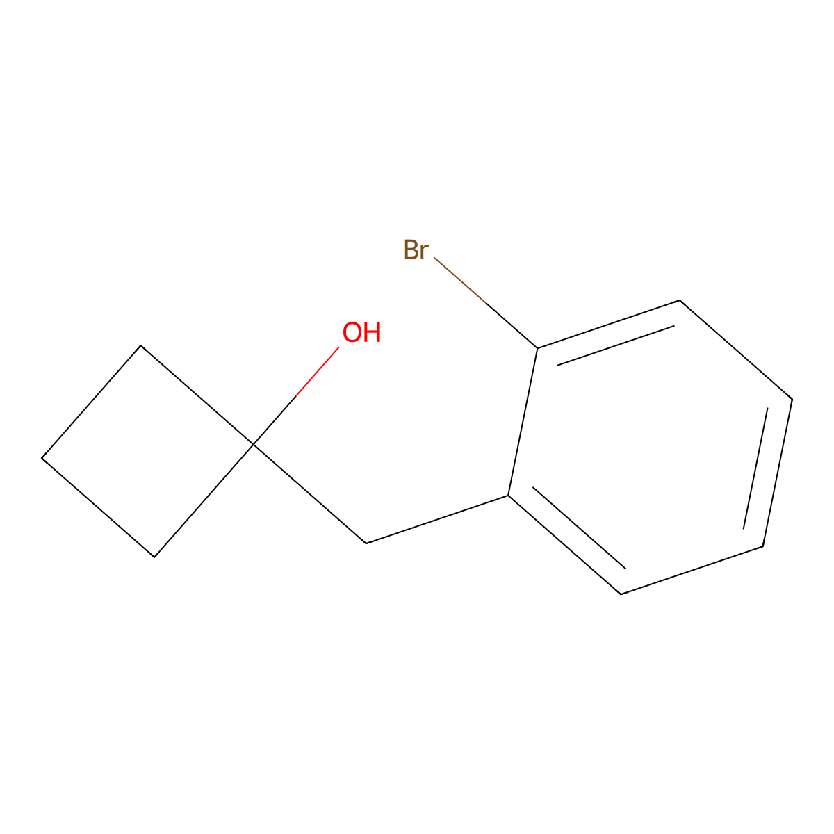 1-[(2-Bromophenyl)methyl]cyclobutan-1-ol molecular structure, CAS 1540049-07-7