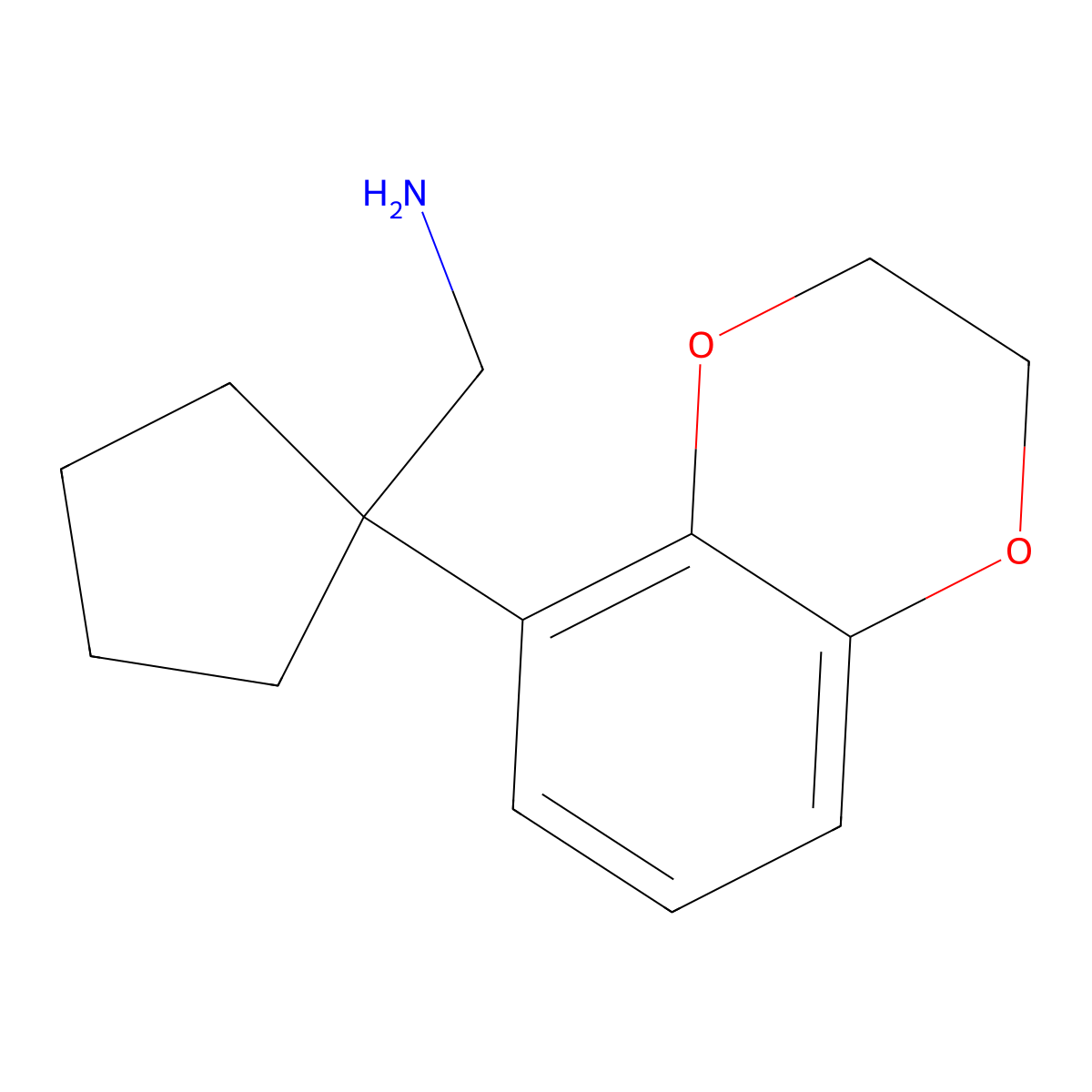 1-[1-(2,3-Dihydro-1,4-benzodioxin-5-yl)cyclopentyl]methanamine molecular structure, CAS 1540049-82-8