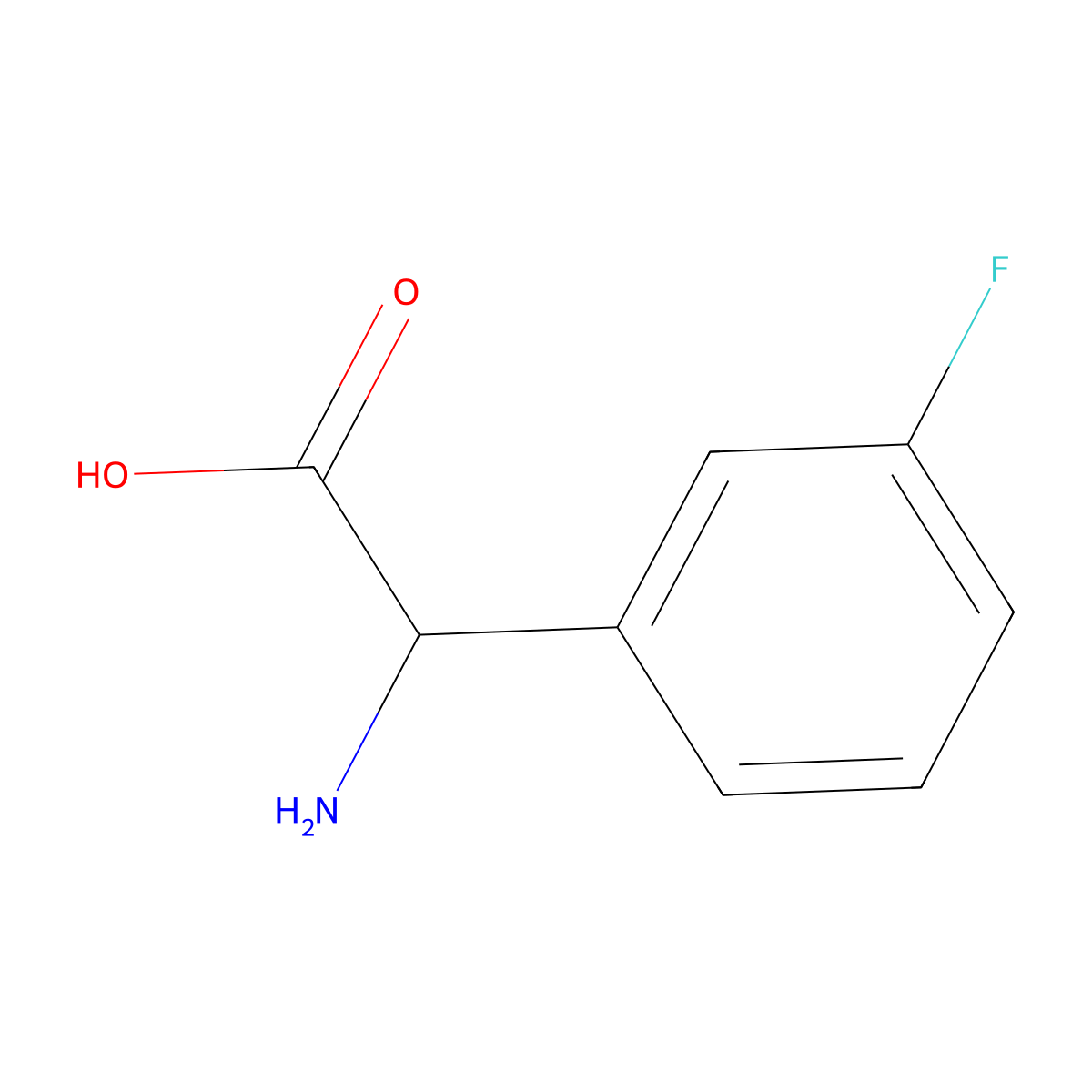 (2S)-2-amino-2-(3-fluorophenyl)acetic acid molecular structure, CAS 154006-66-3