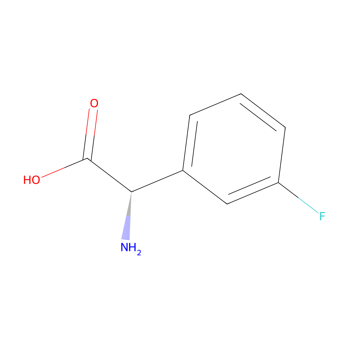 (2S)-2-amino-2-(3-fluorophenyl)acetic acid molecular structure, CAS 154006-66-3