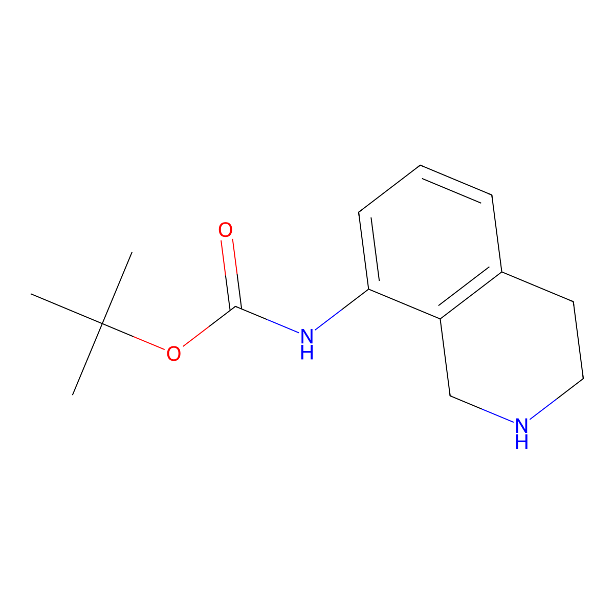 tert-butyl N-(1,2,3,4-tetrahydroisoquinolin-8-yl)carbamate molecular structure, CAS 1540071-42-8