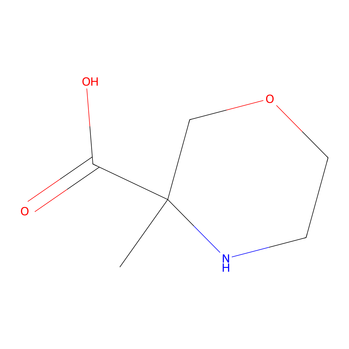 3-Methylmorpholine-3-carboxylic acid molecular structure, CAS 1540082-29-8