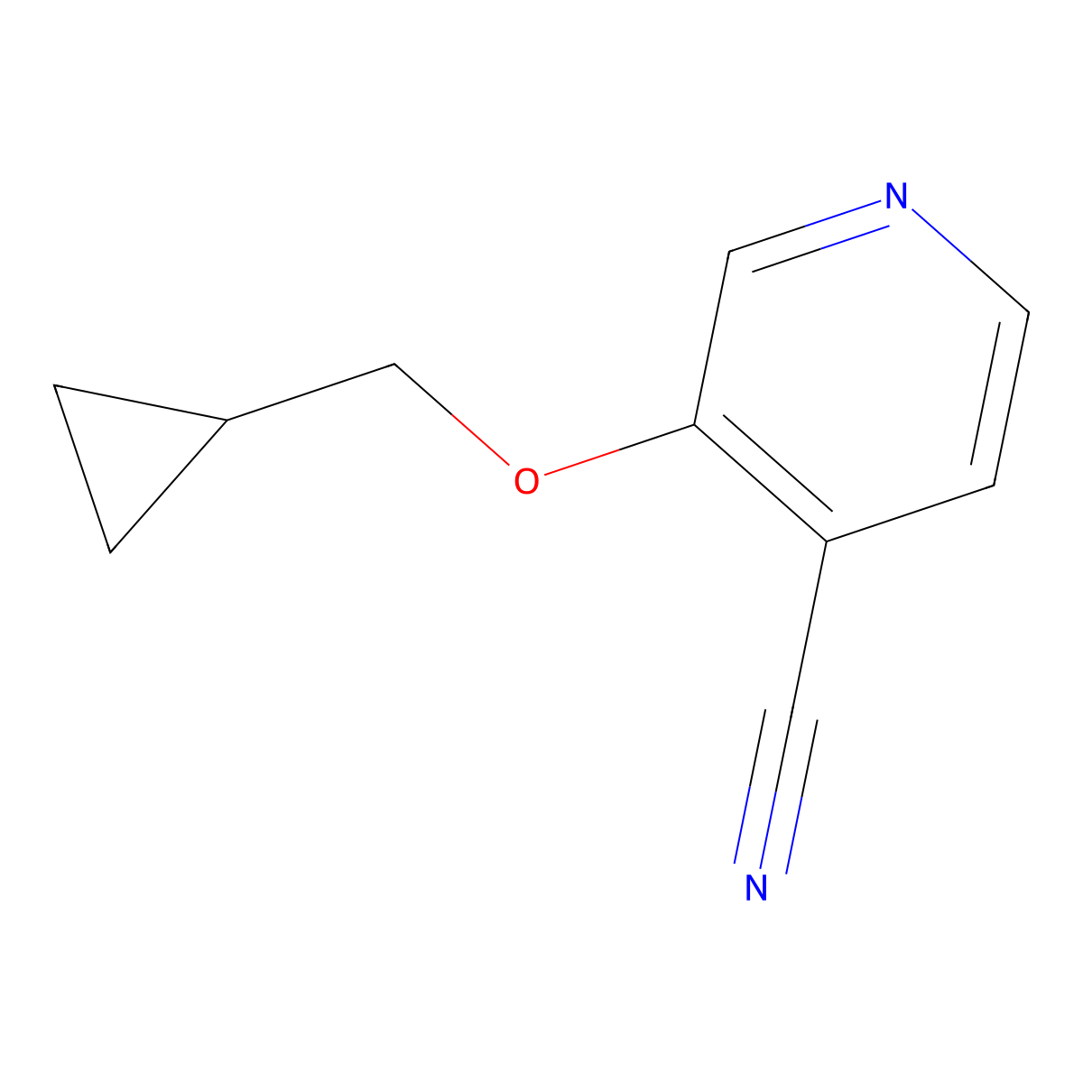 3-(Cyclopropylmethoxy)isonicotinonitrile molecular structure, CAS 1540086-86-9