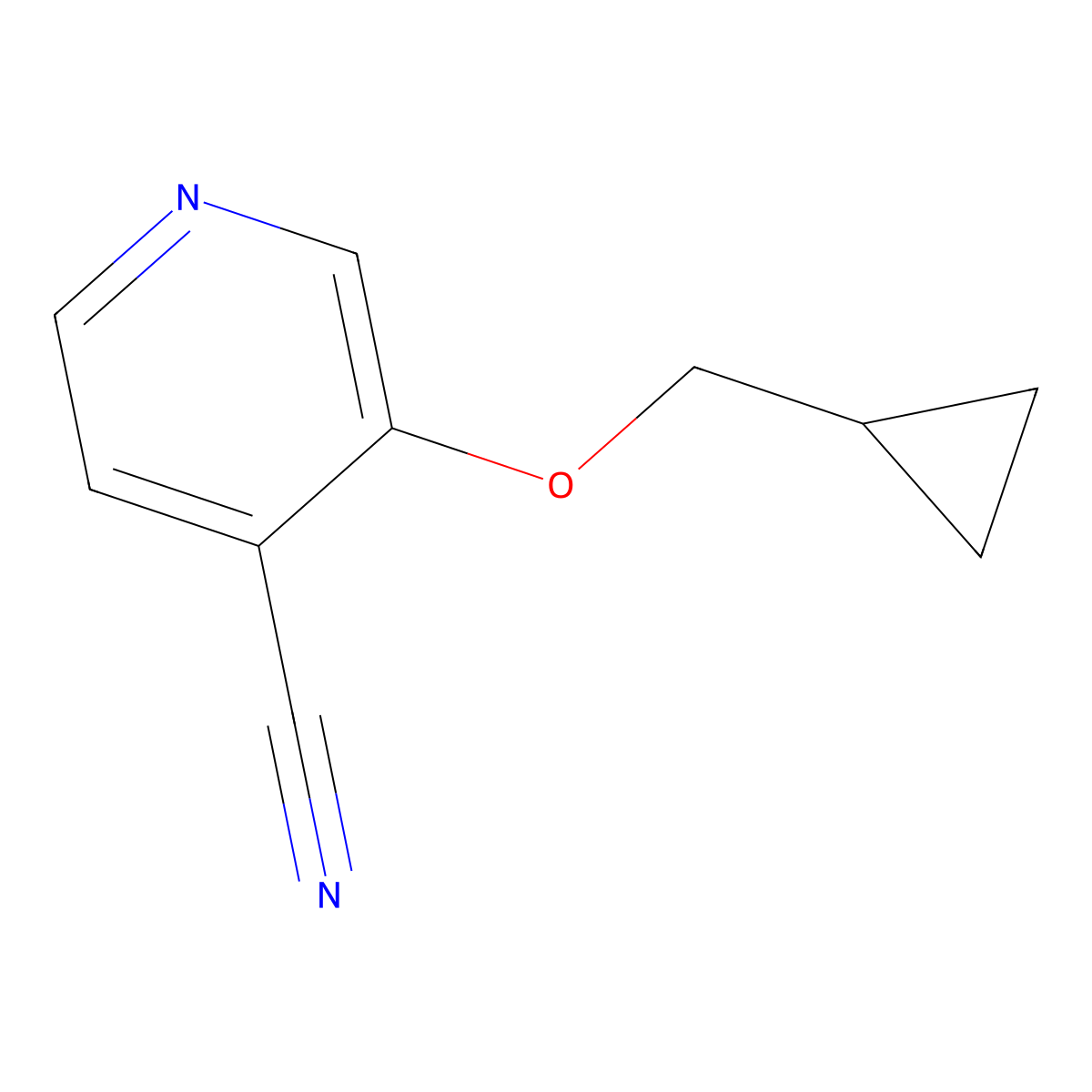 3-(Cyclopropylmethoxy)isonicotinonitrile molecular structure, CAS 1540086-86-9