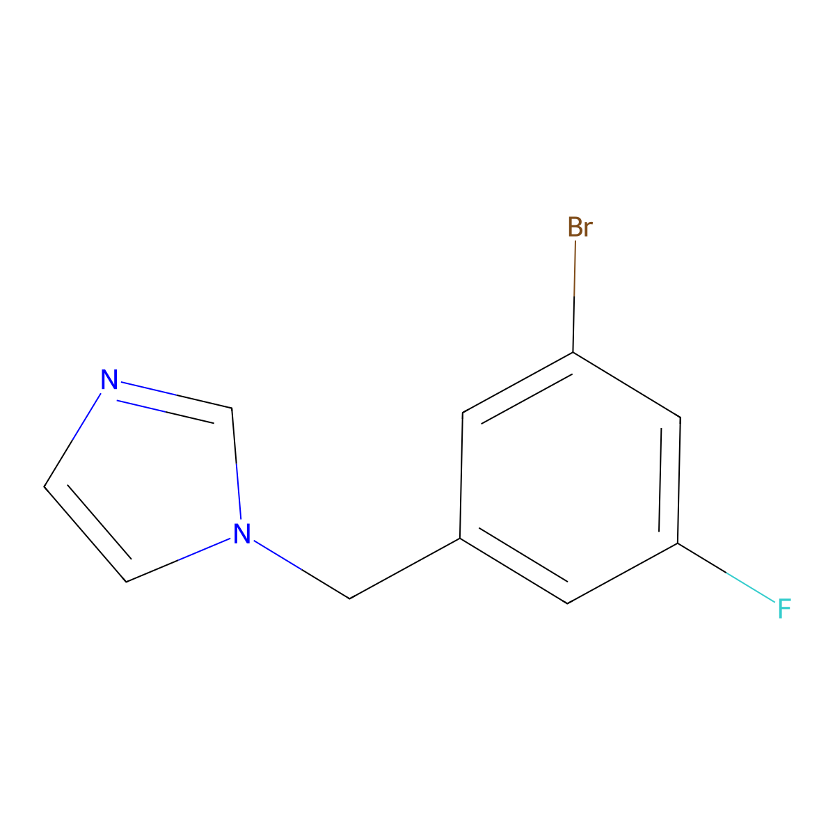 1-[(3-bromo-5-fluorophenyl)methyl]-1H-imidazole molecular structure, CAS 1540090-13-8