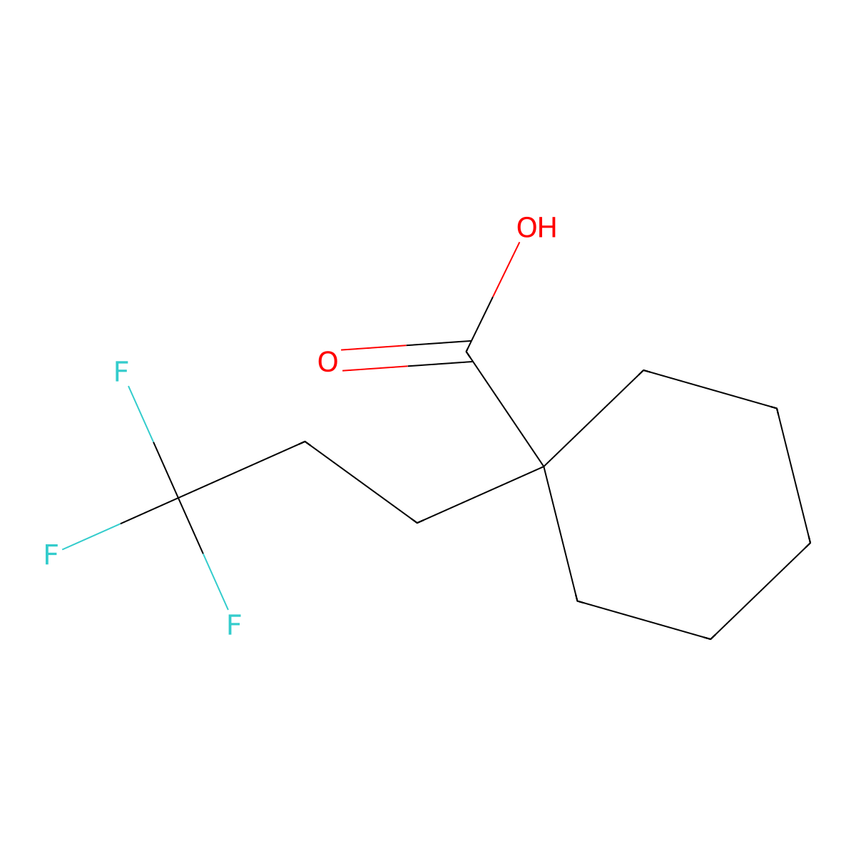 1-(3,3,3-Trifluoropropyl)cyclohexane-1-carboxylic acid molecular structure, CAS 1540095-95-1