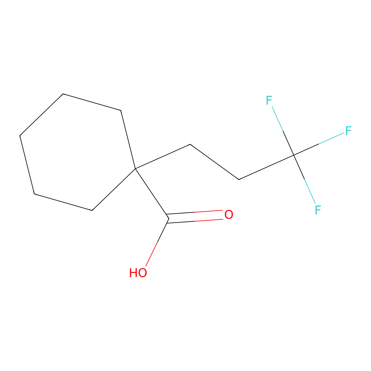 1-(3,3,3-Trifluoropropyl)cyclohexane-1-carboxylic acid molecular structure, CAS 1540095-95-1
