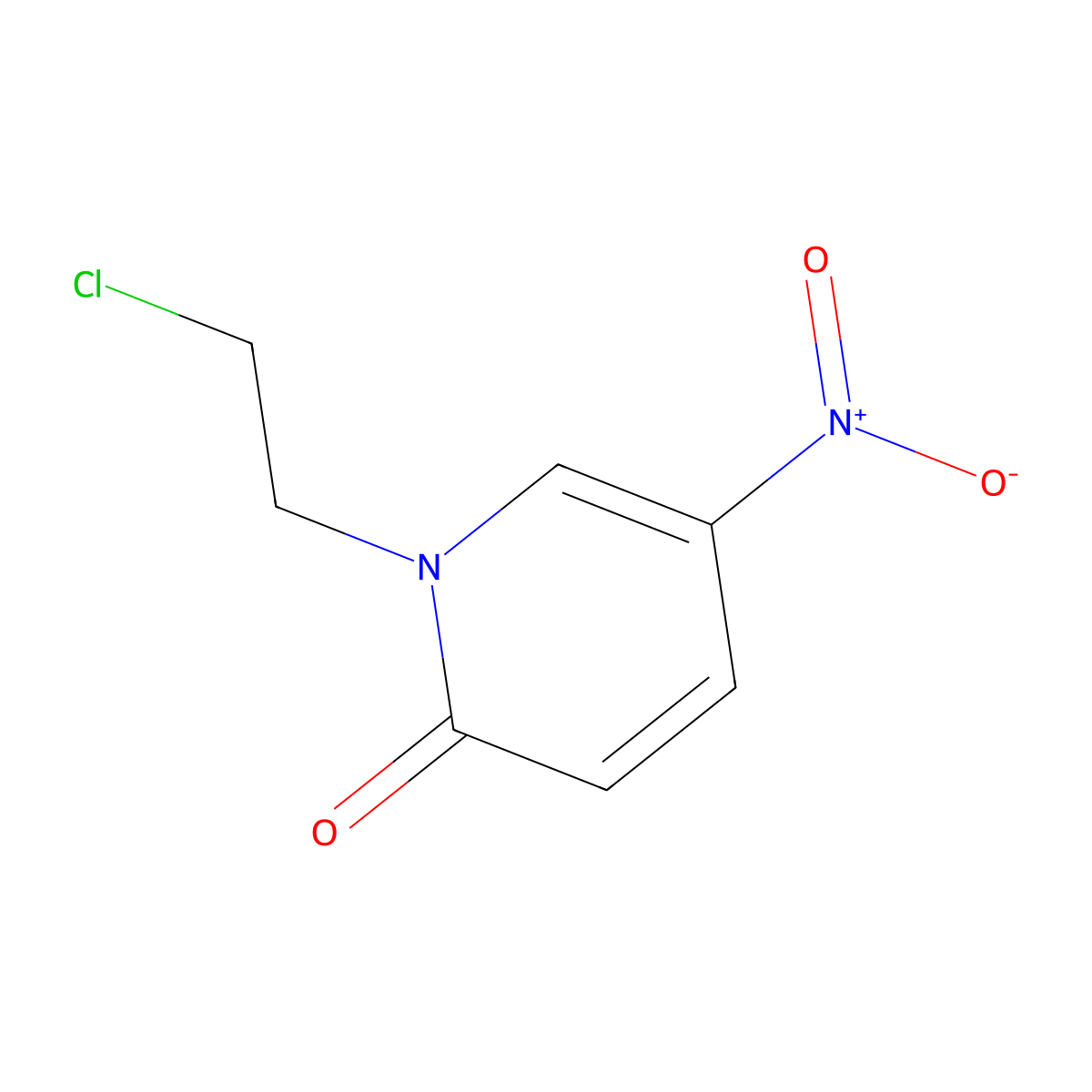 1-(2-Chloroethyl)-5-nitro-1,2-dihydropyridin-2-one molecular structure, CAS 154011-05-9