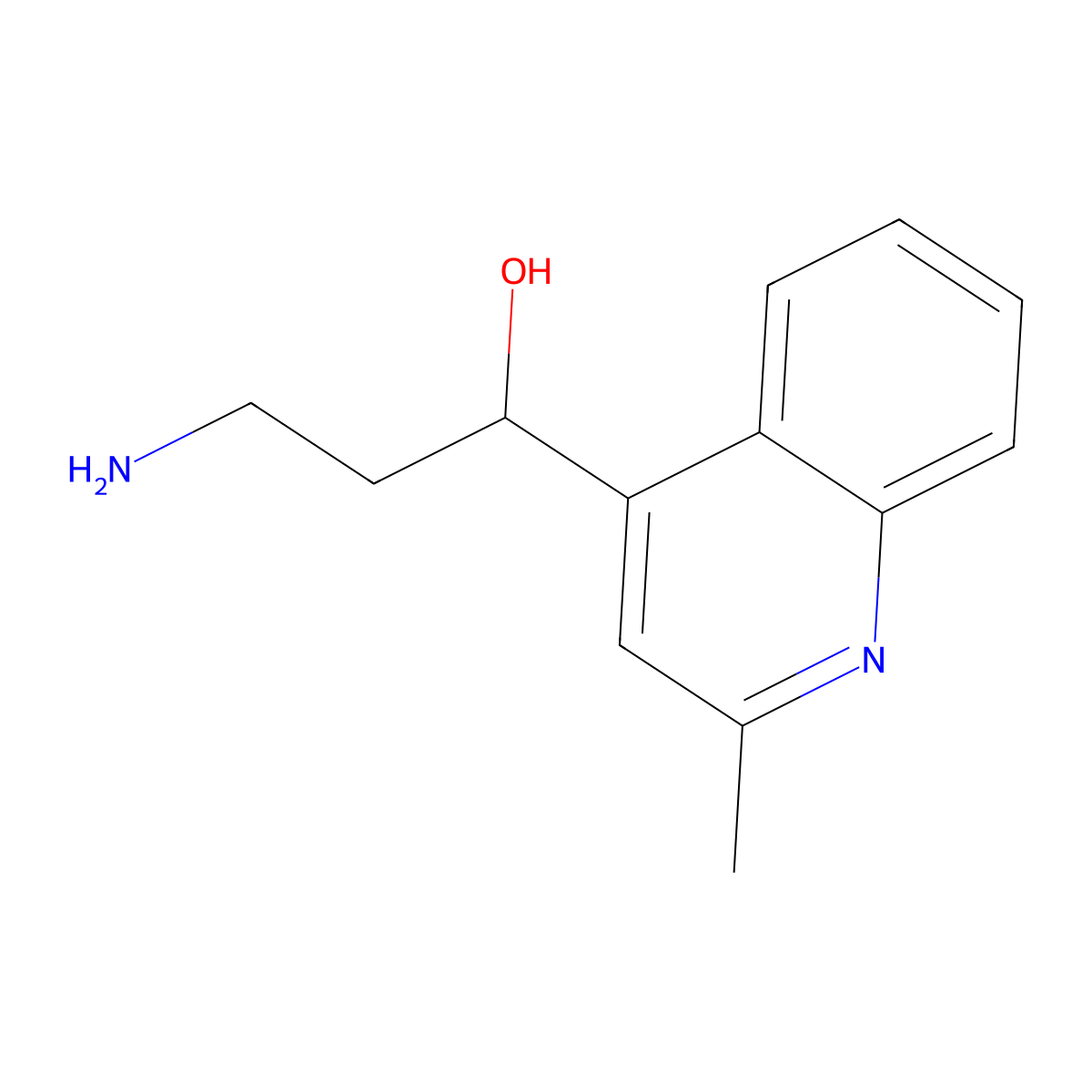 3-Amino-1-(2-methylquinolin-4-yl)propan-1-ol molecular structure, CAS 1540112-64-8