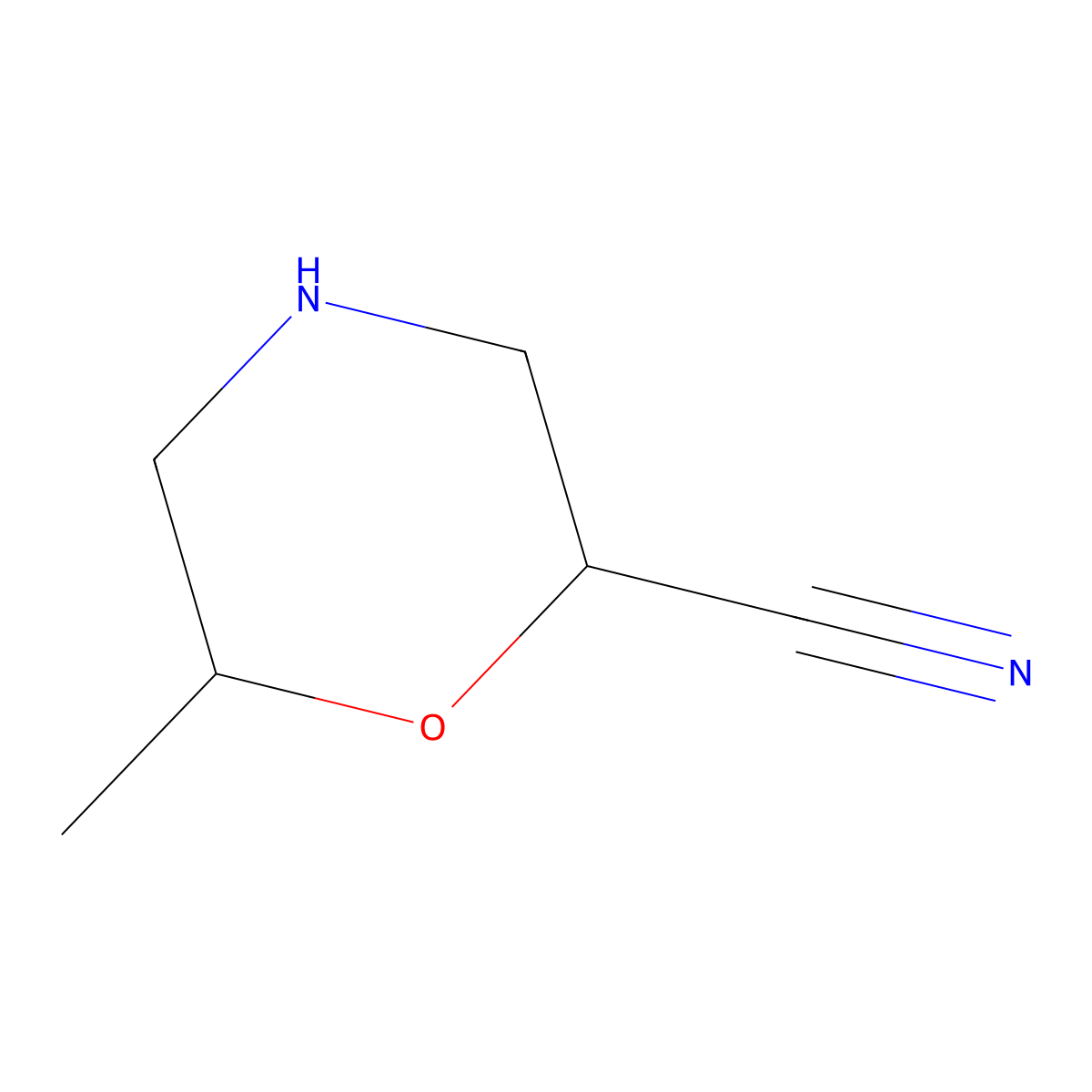 6-Methylmorpholine-2-carbonitrile molecular structure, CAS 1540117-04-1