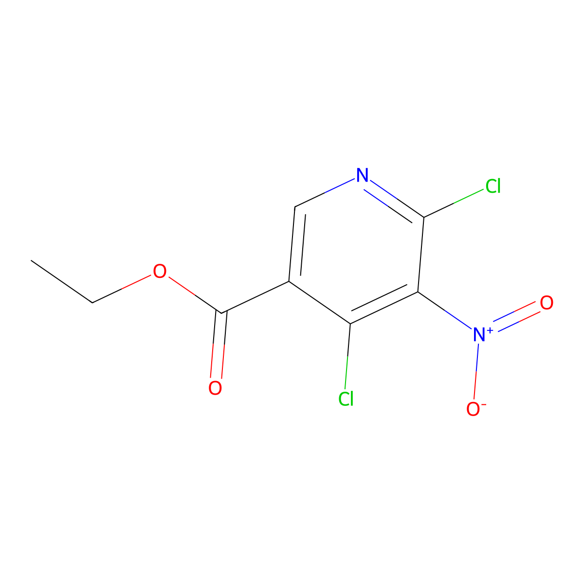 Ethyl 4,6-dichloro-5-nitronicotinate molecular structure, CAS 154012-15-4
