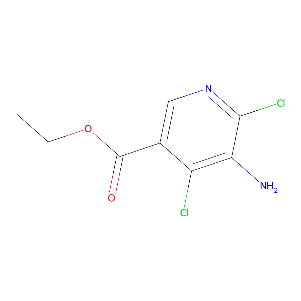 Ethyl 5-amino-4,6-dichloronicotinate molecular structure, CAS 154012-16-5