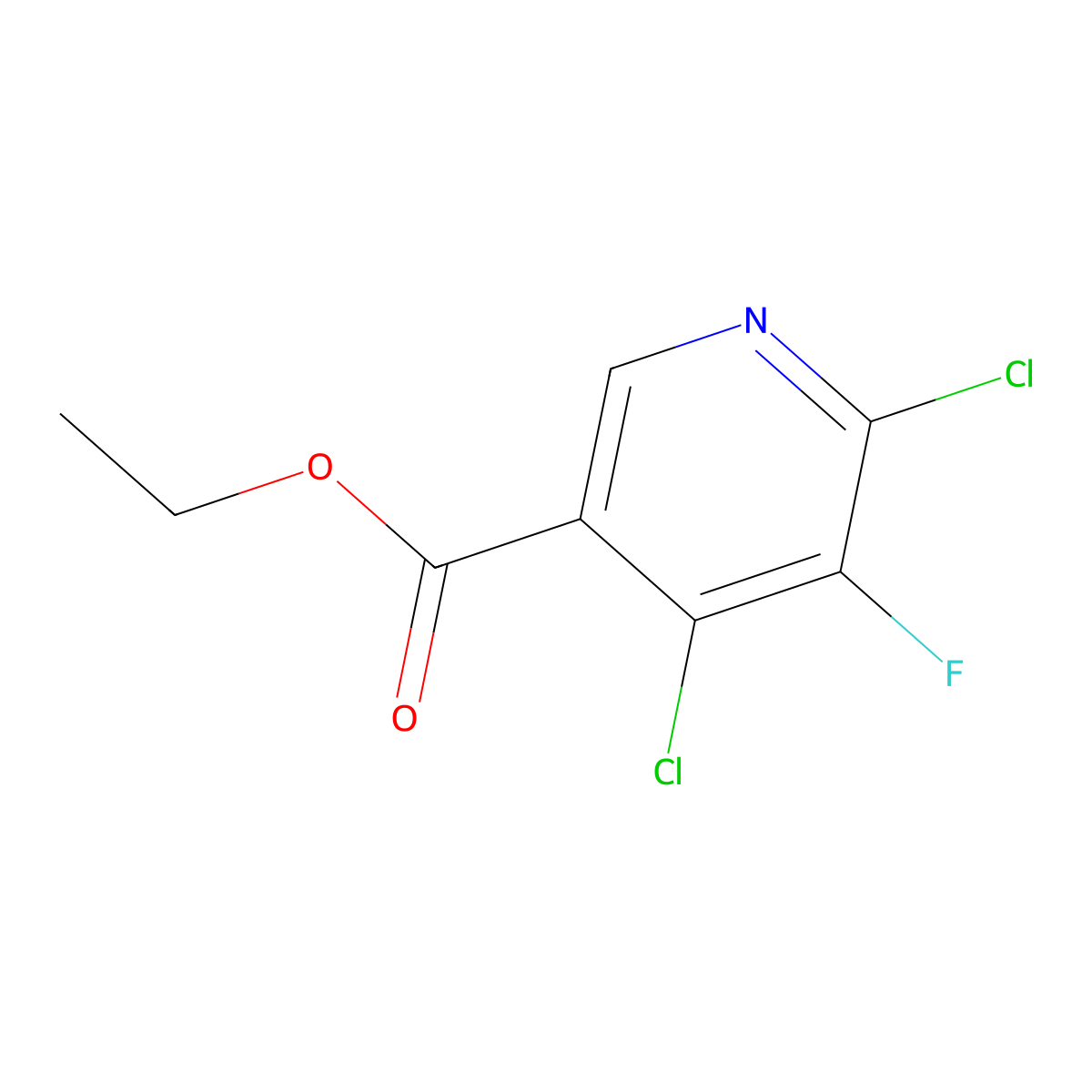 Ethyl 4,6-dichloro-5-fluoronicotinate molecular structure, CAS 154012-17-6