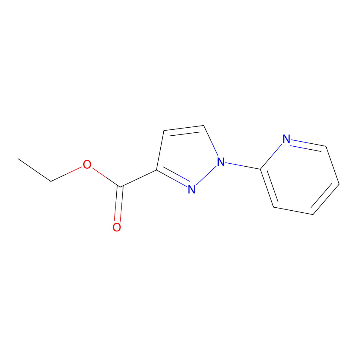 ethyl 1-(pyridin-2-yl)-1H-pyrazole-3-carboxylate molecular structure, CAS 154012-24-5