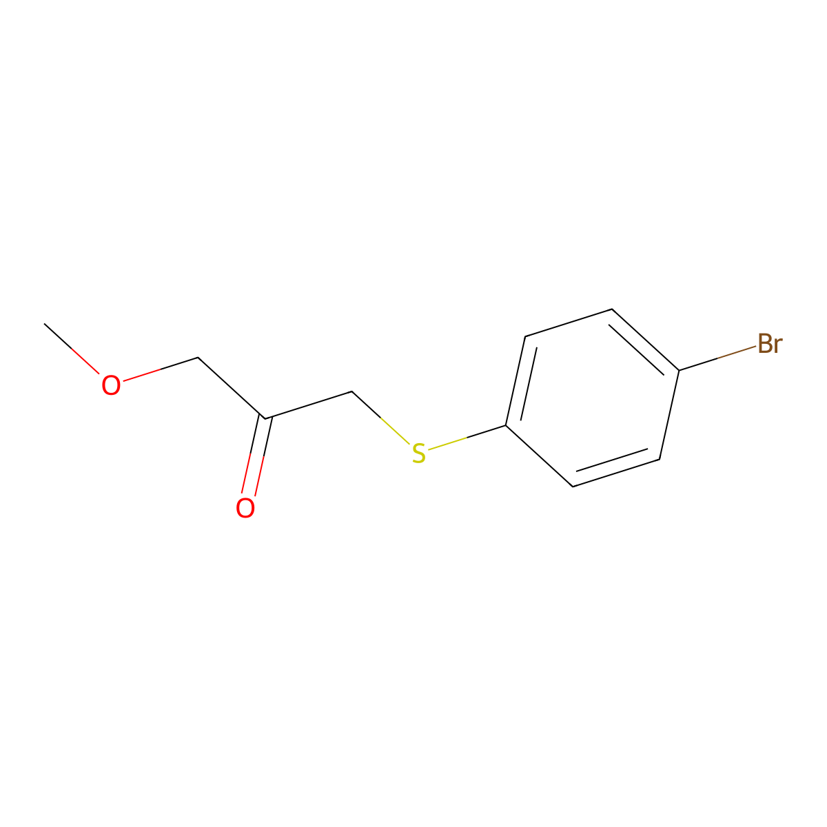 1-((4-Bromophenyl)thio)-3-methoxypropan-2-one molecular structure, CAS 1540122-58-4