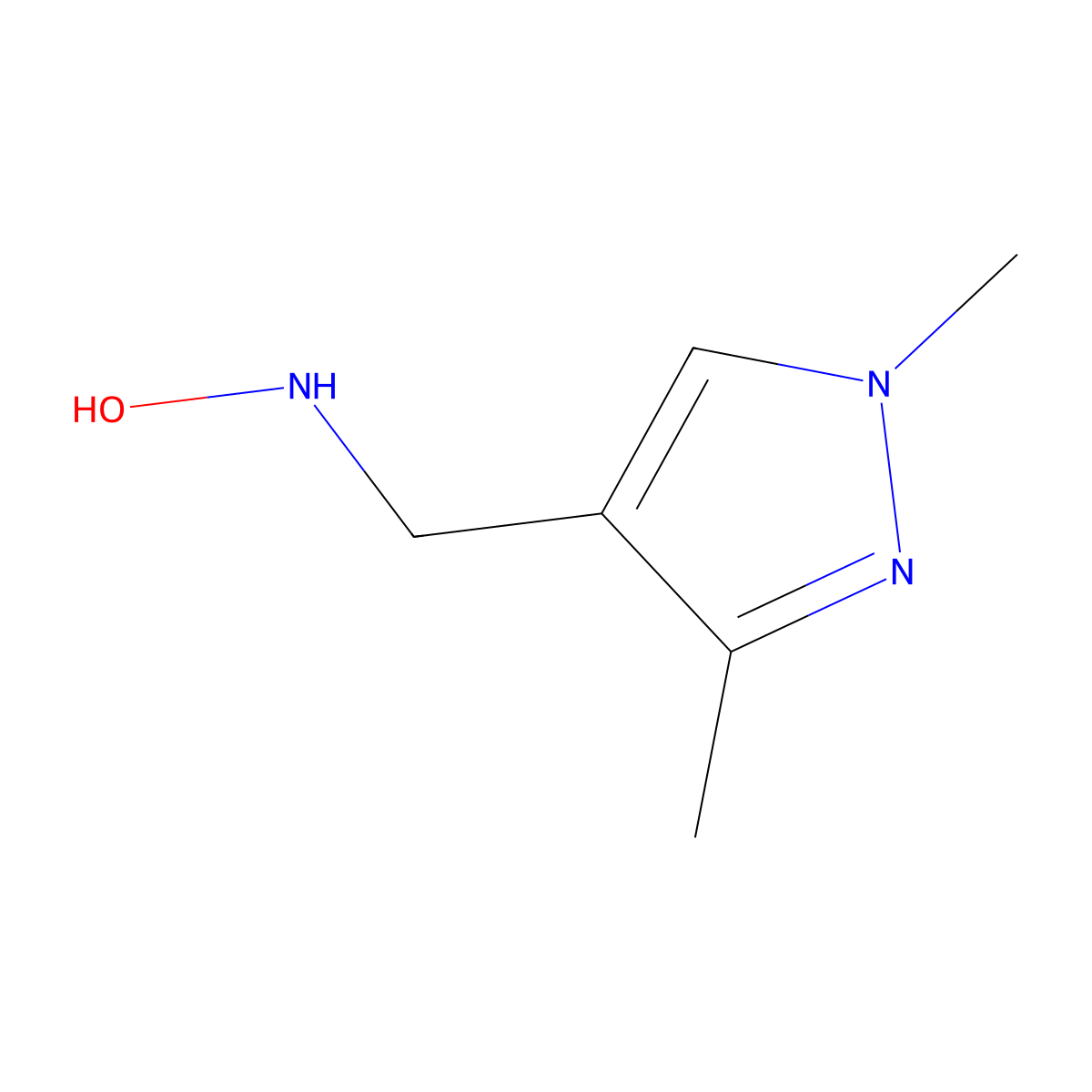 N-[(1,3-dimethyl-1H-pyrazol-4-yl)methyl]hydroxylamine molecular structure, CAS 1540144-65-7