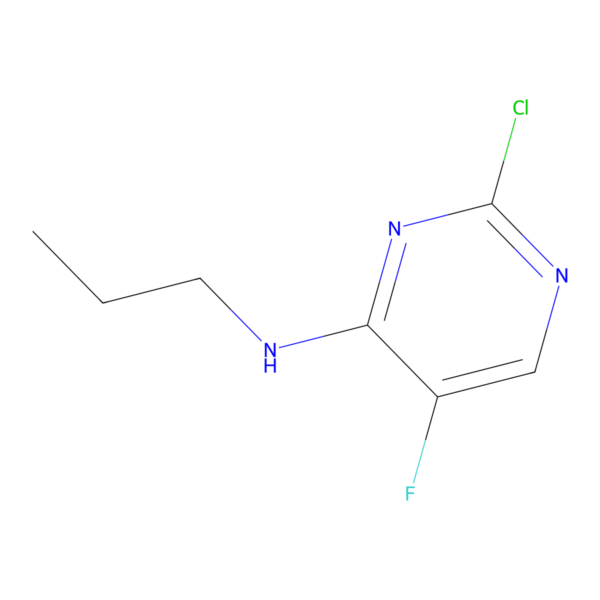 2-Chloro-5-fluoro-N-propylpyrimidin-4-amine molecular structure, CAS 1540151-95-8