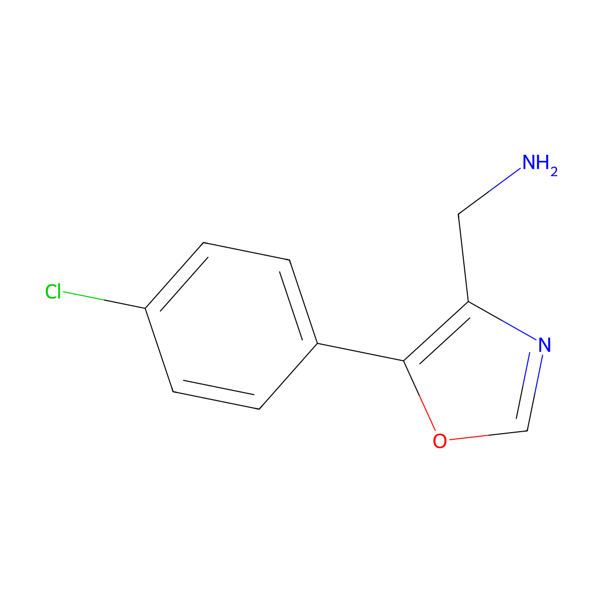 (5-(4-Chlorophenyl)oxazol-4-yl)methanamine molecular structure, CAS 1540152-45-1
