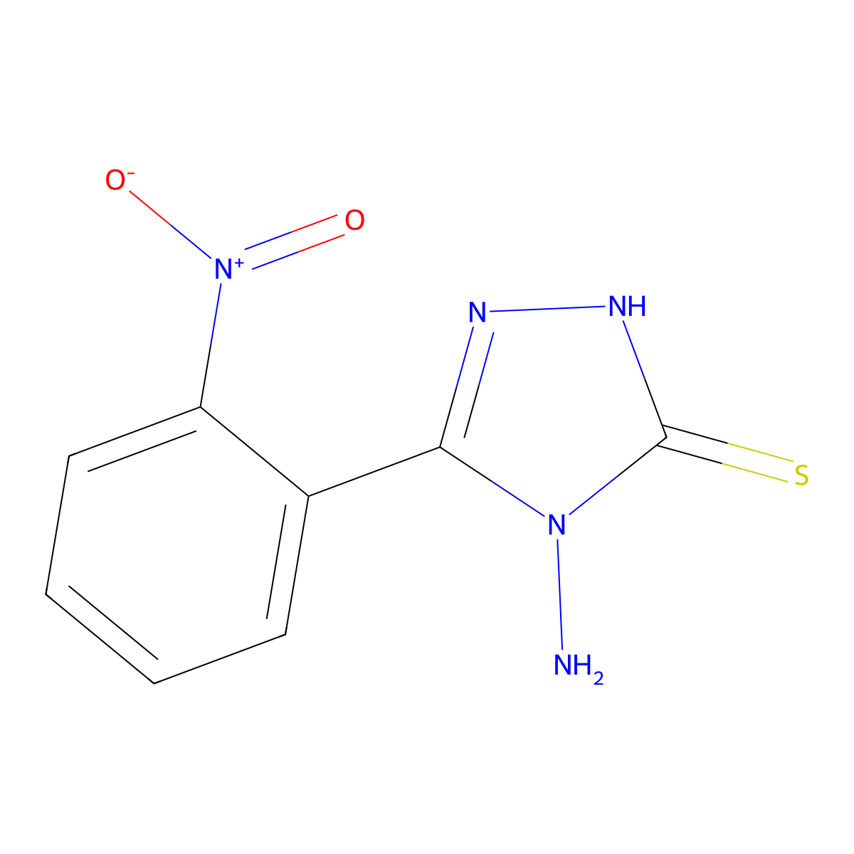 4-Amino-5-(2-nitro-phenyl)-4h-[1,2,4]triazole-3-thiol molecular structure, CAS 154016-23-6