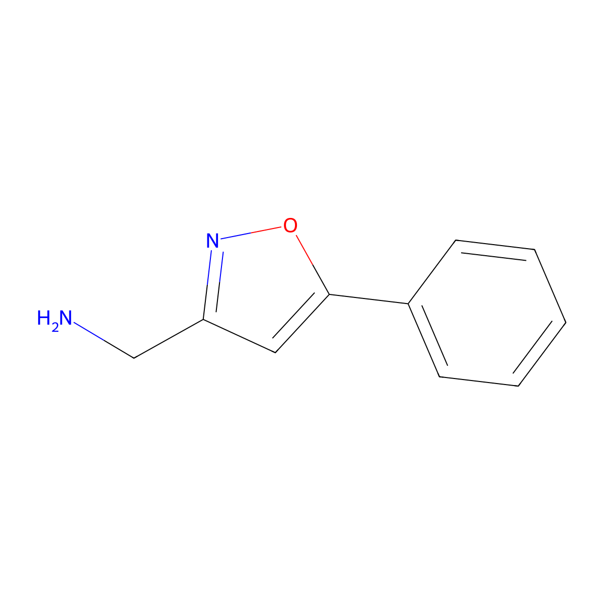 (5-Phenylisoxazol-3-yl)methanamine molecular structure, CAS 154016-47-4