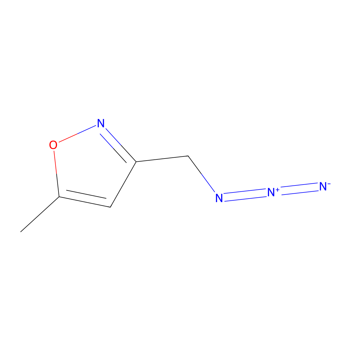 3-(Azidomethyl)-5-methyl-1,2-oxazole molecular structure, CAS 154016-53-2
