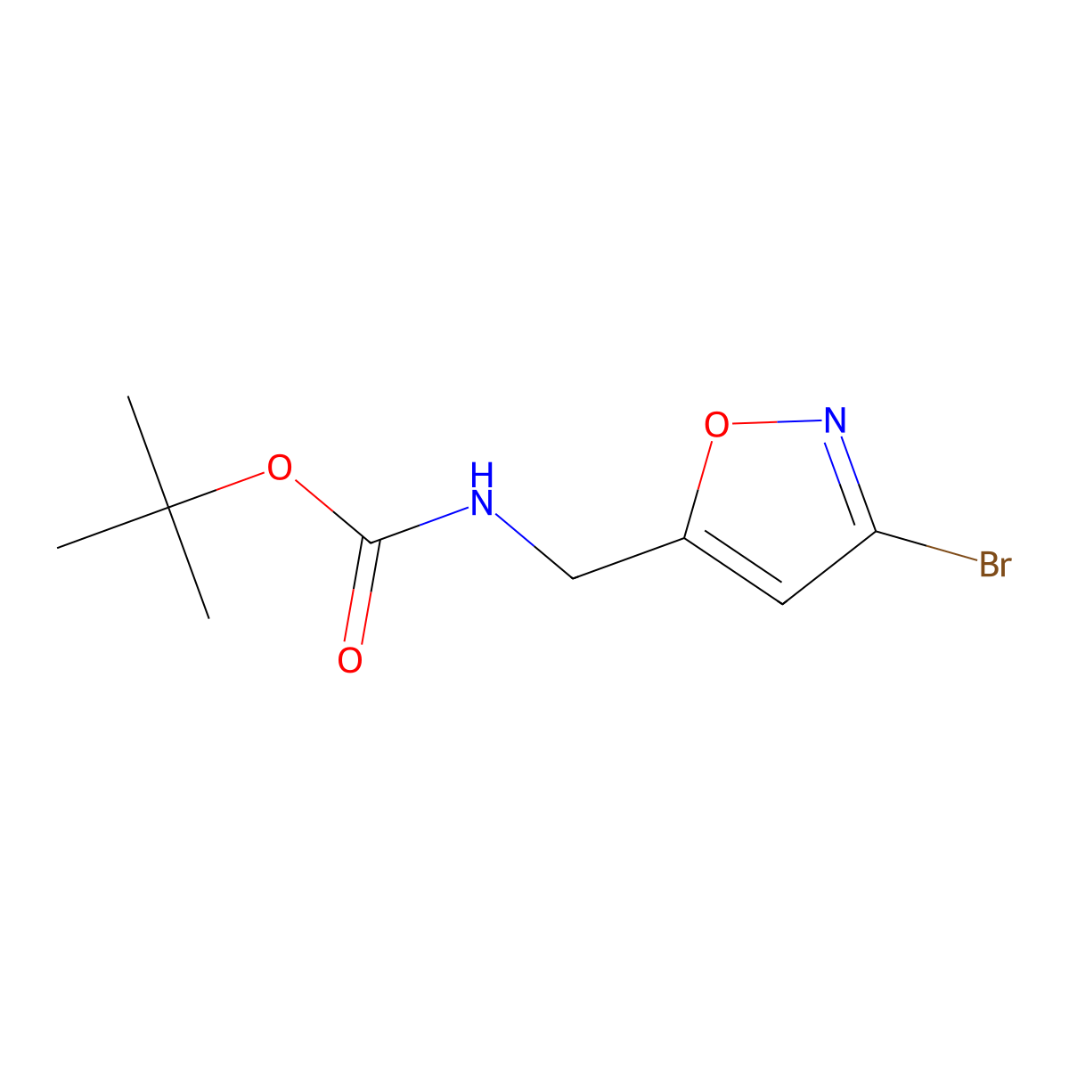 3-Bromo-5-(N-Boc)aminomethylisoxazole molecular structure, CAS 154016-57-6