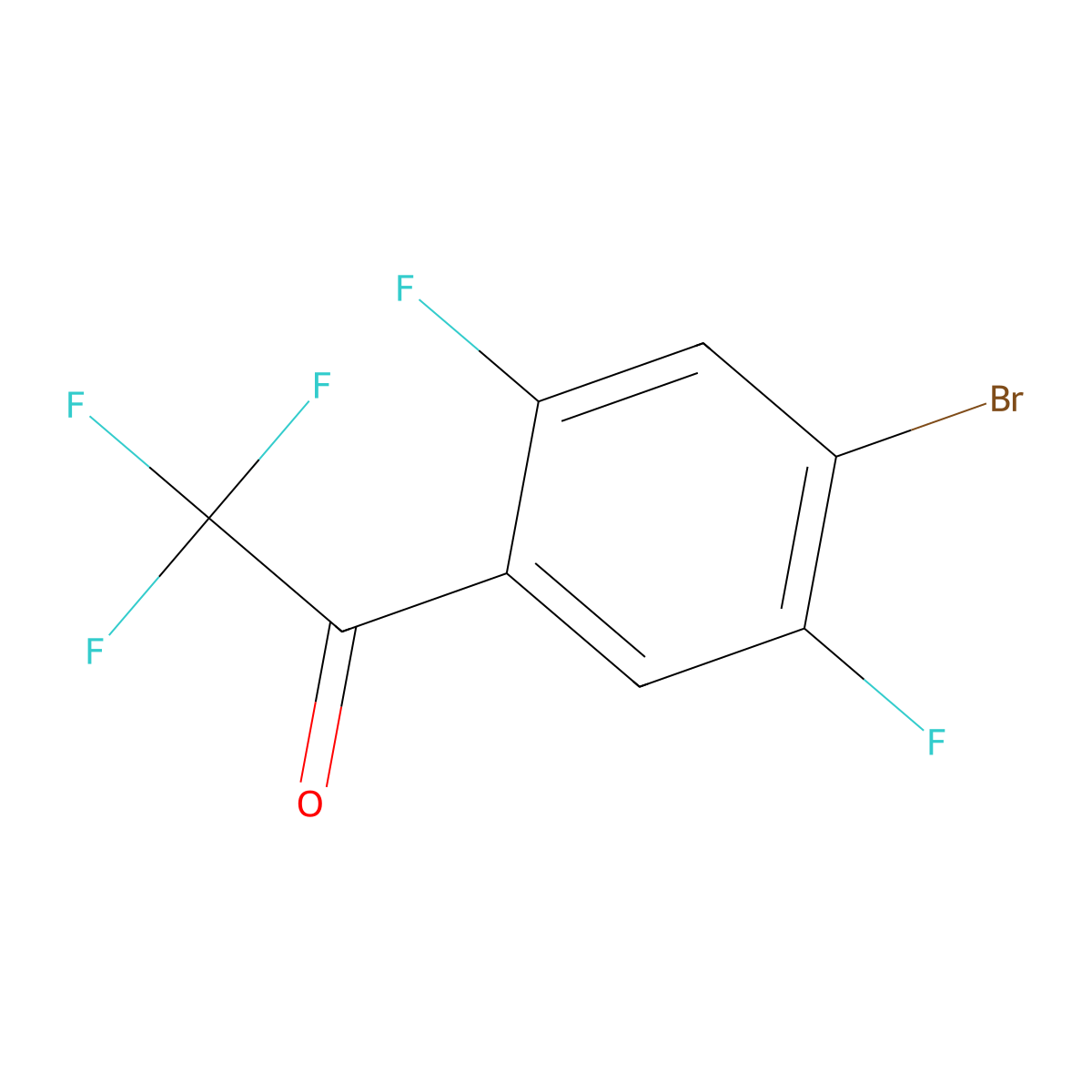 4'-Bromo-2,2,2,2',5'-pentafluoroacetophenone molecular structure, CAS 1540160-13-1