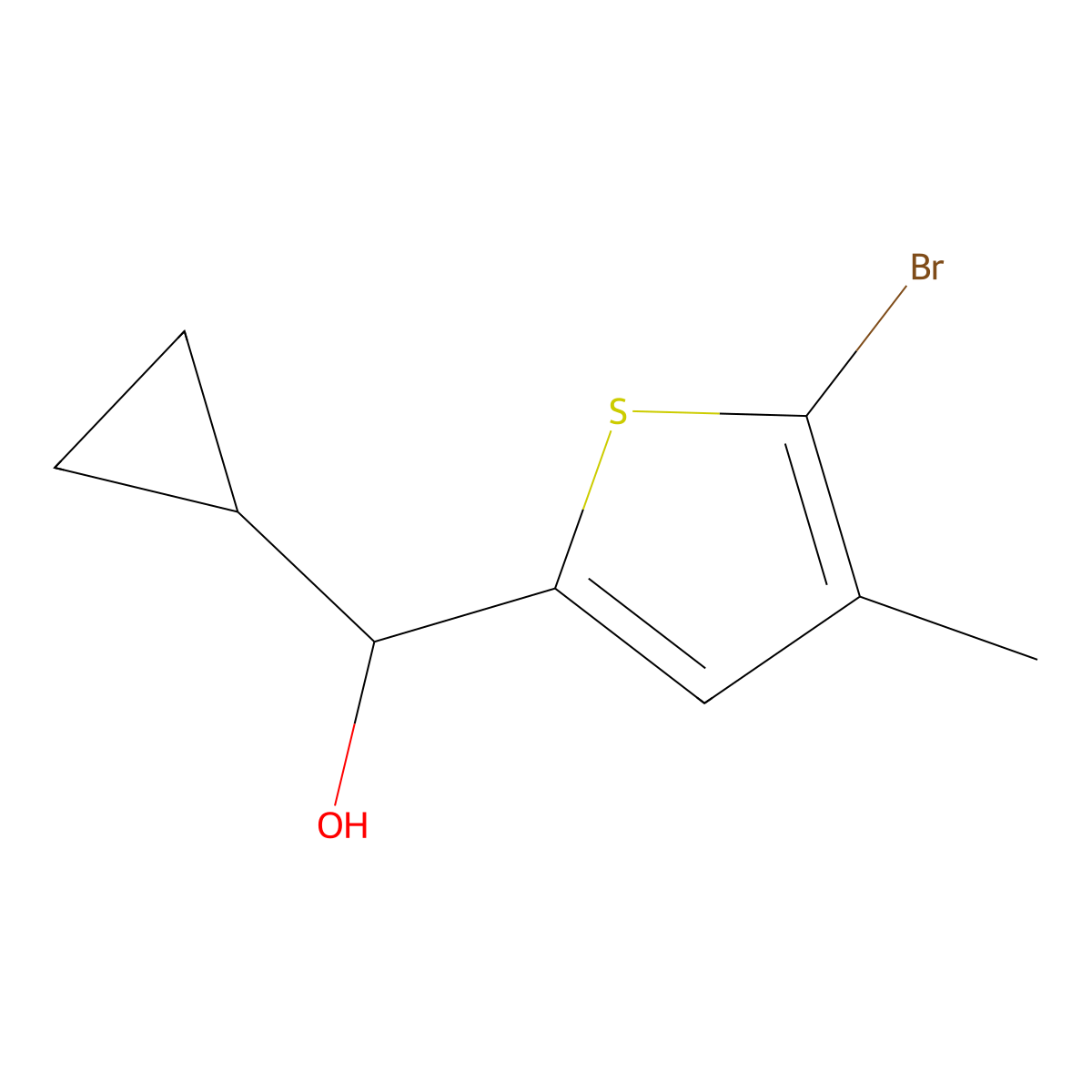 (5-Bromo-4-methylthiophen-2-yl)(cyclopropyl)methanol molecular structure, CAS 1540164-00-8