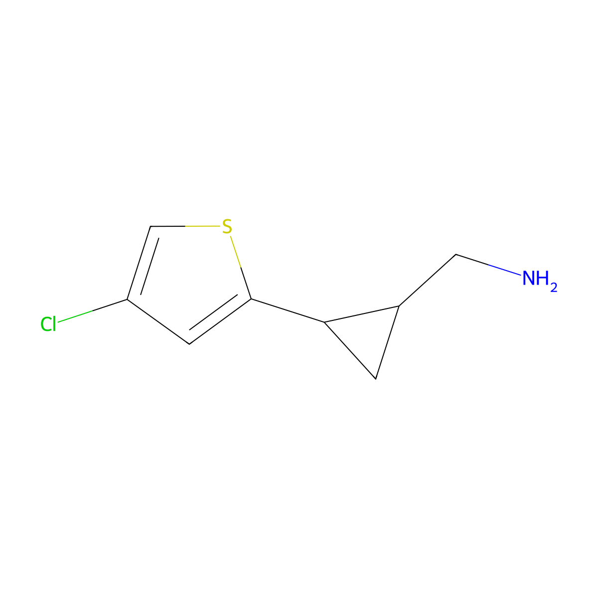[2-(4-Chlorothiophen-2-yl)cyclopropyl]methanamine molecular structure, CAS 1540171-44-5