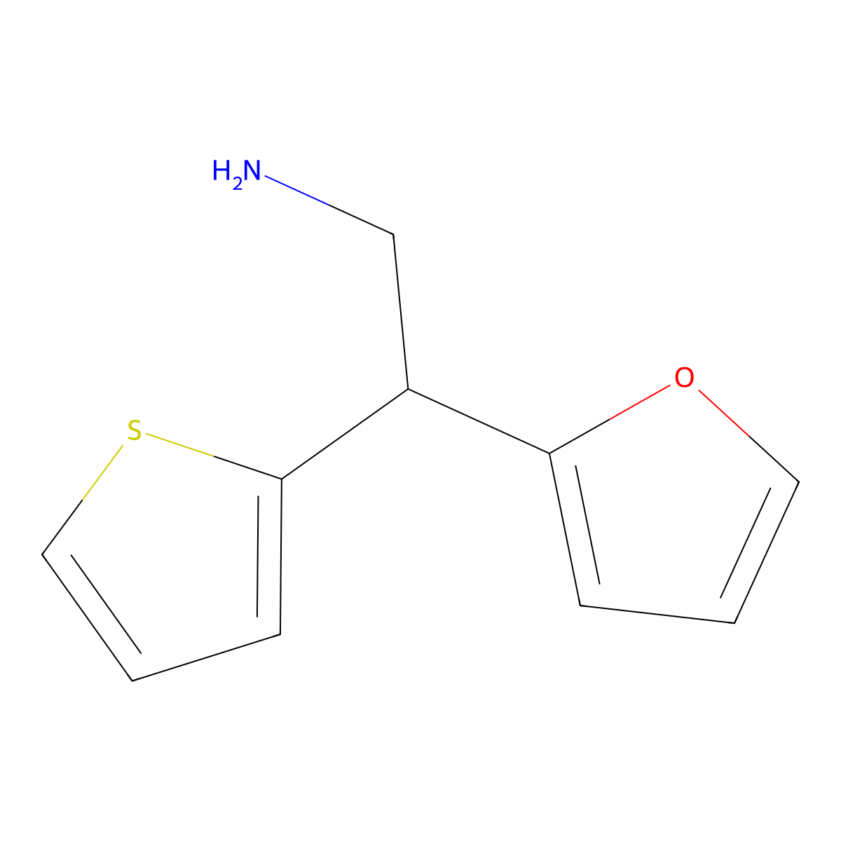 2-(Furan-2-yl)-2-(thiophen-2-yl)ethan-1-amine molecular structure, CAS 1540173-08-7