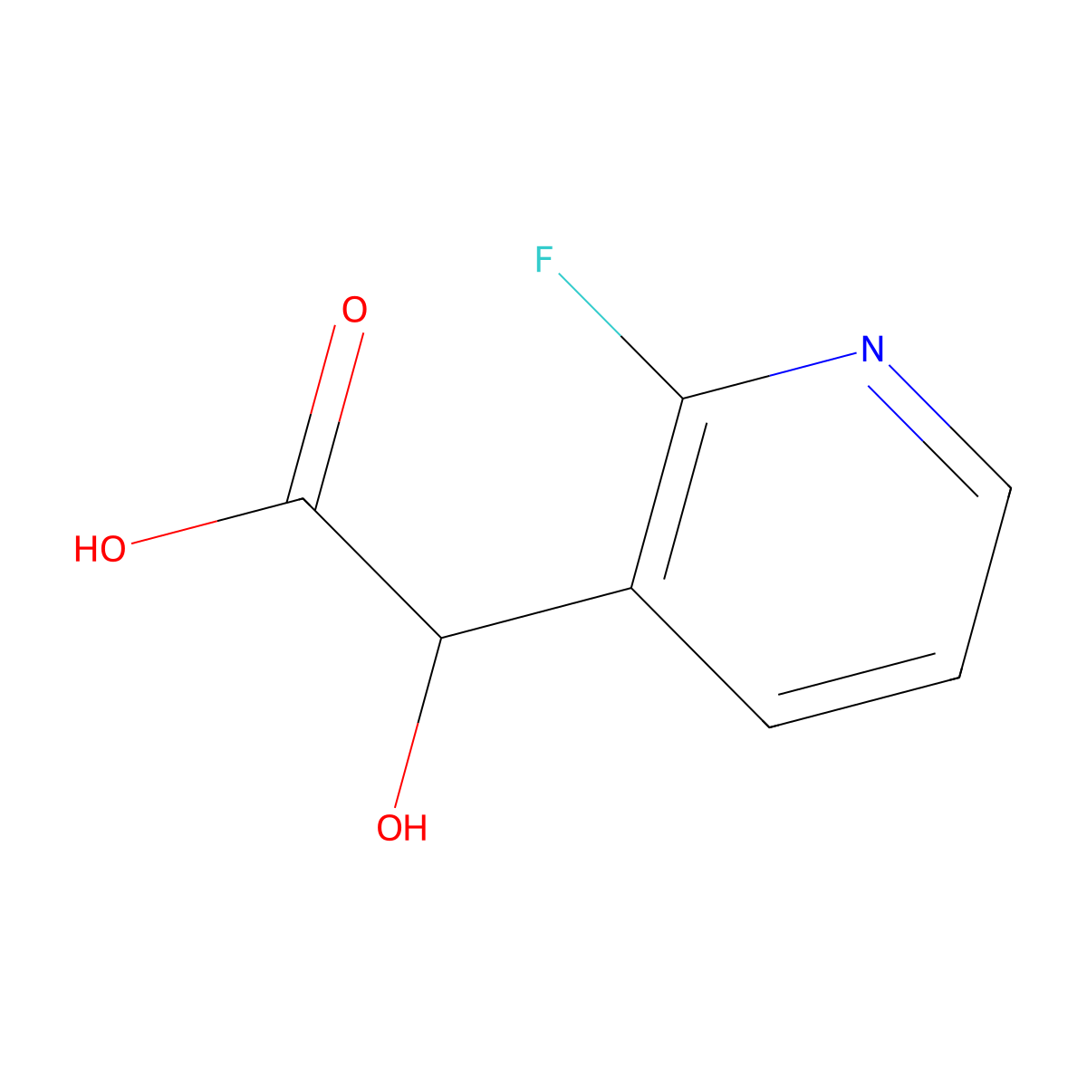 2-(2-Fluoropyridin-3-yl)-2-hydroxyacetic acid molecular structure, CAS 1540190-03-1