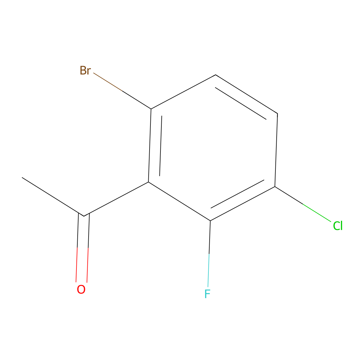 1-(6-Bromo-3-chloro-2-fluorophenyl)ethan-1-one molecular structure, CAS 1540199-39-0