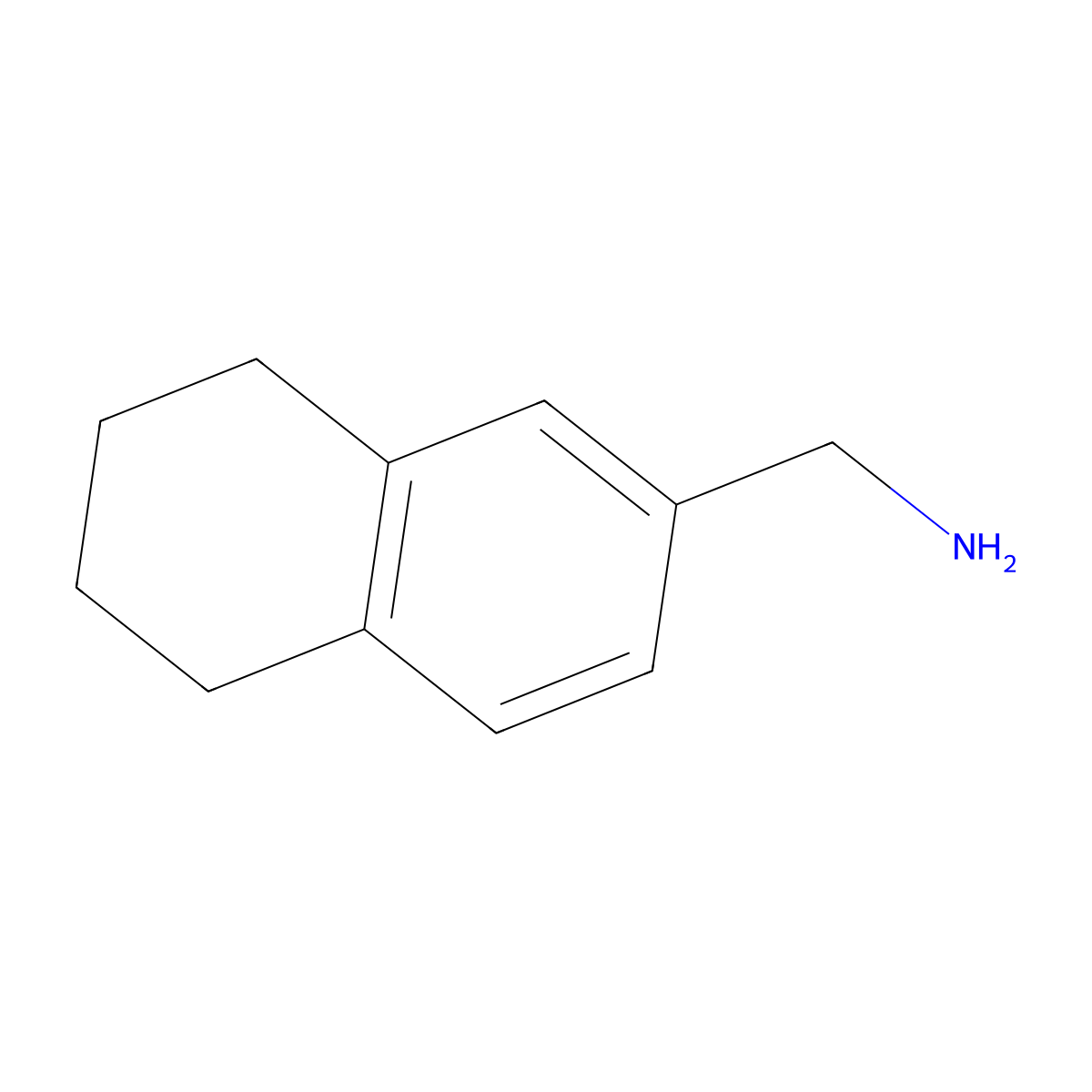 (5,6,7,8-Tetrahydronaphthalen-2-yl)methanamine molecular structure, CAS 15402-69-4