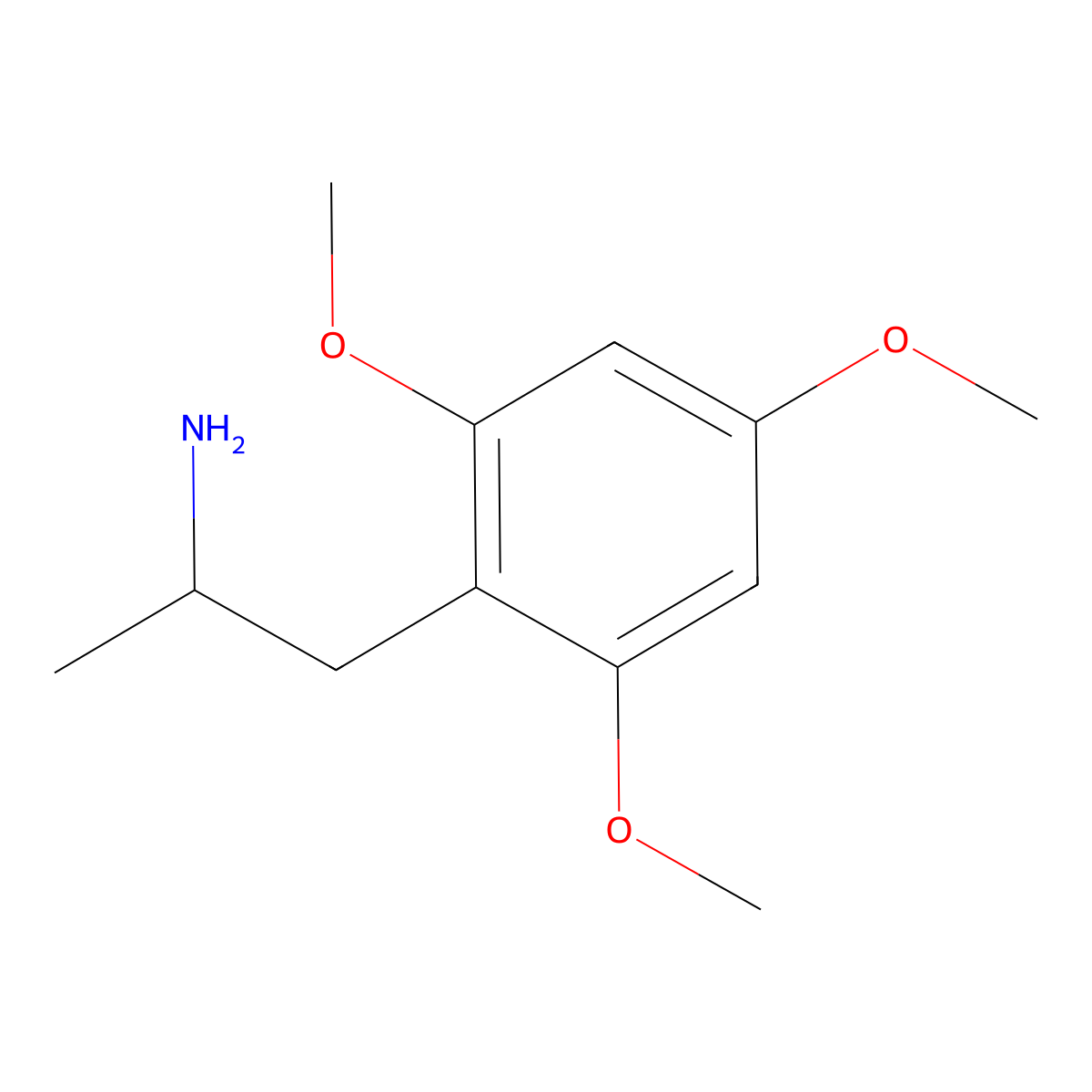 (+-)-2,4,6-Trimethoxyamphetamine molecular structure, CAS 15402-79-6