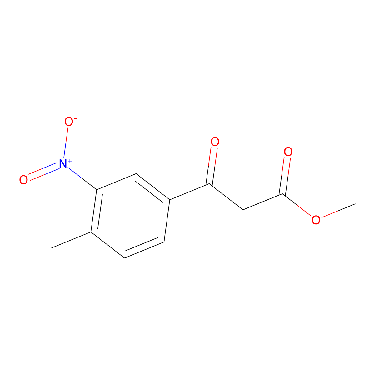 Methyl 3-(4-methyl-3-nitrophenyl)-3-oxopropanoate molecular structure, CAS 1540202-48-9