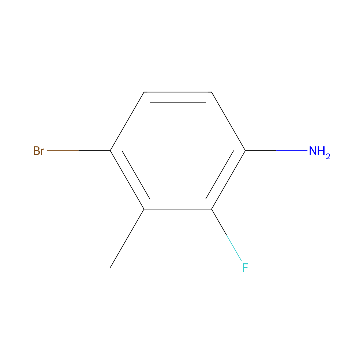 4-Bromo-2-fluoro-3-methylaniline molecular structure, CAS 1540204-53-2