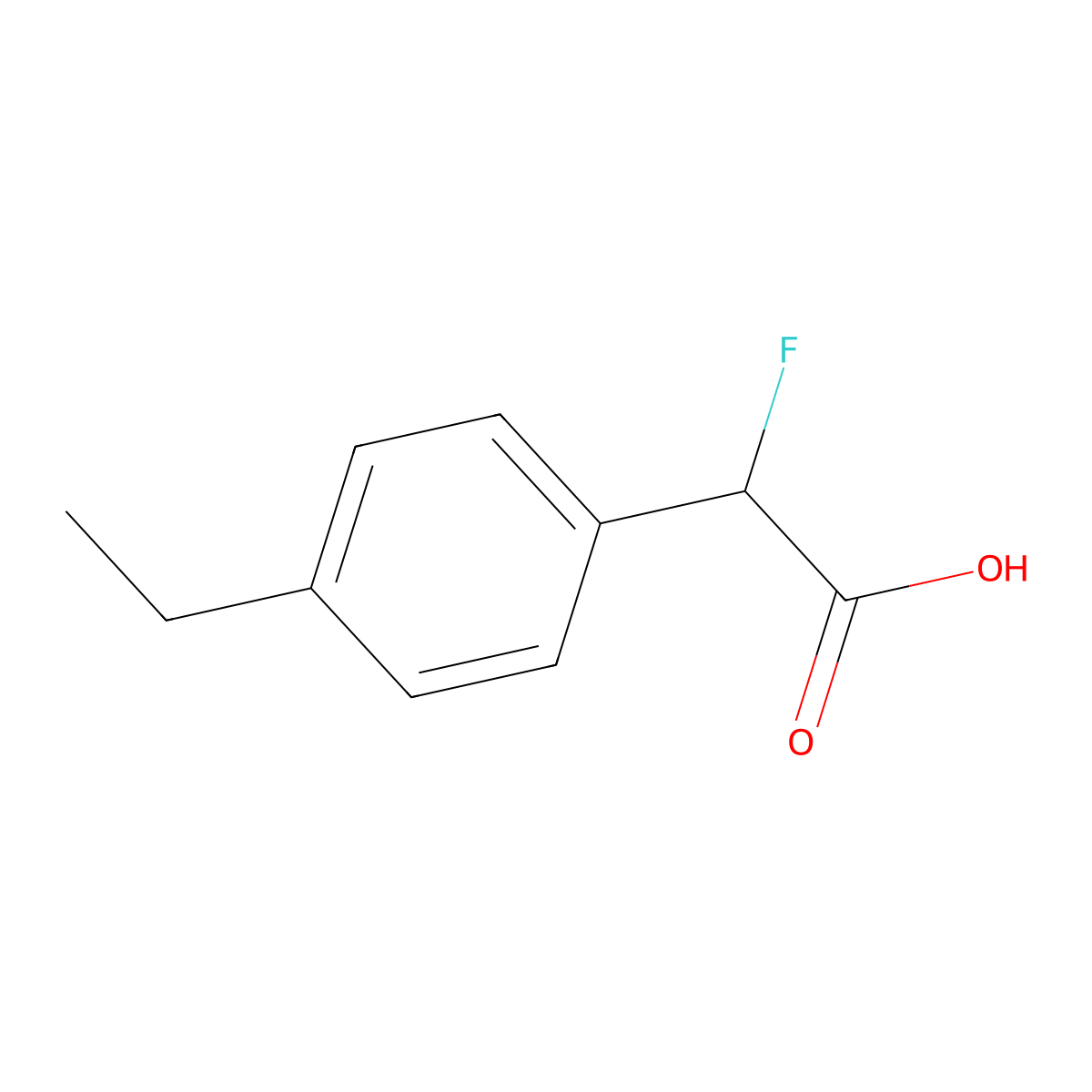 2-(4-Ethylphenyl)-2-fluoroacetic acid molecular structure, CAS 1540215-43-7