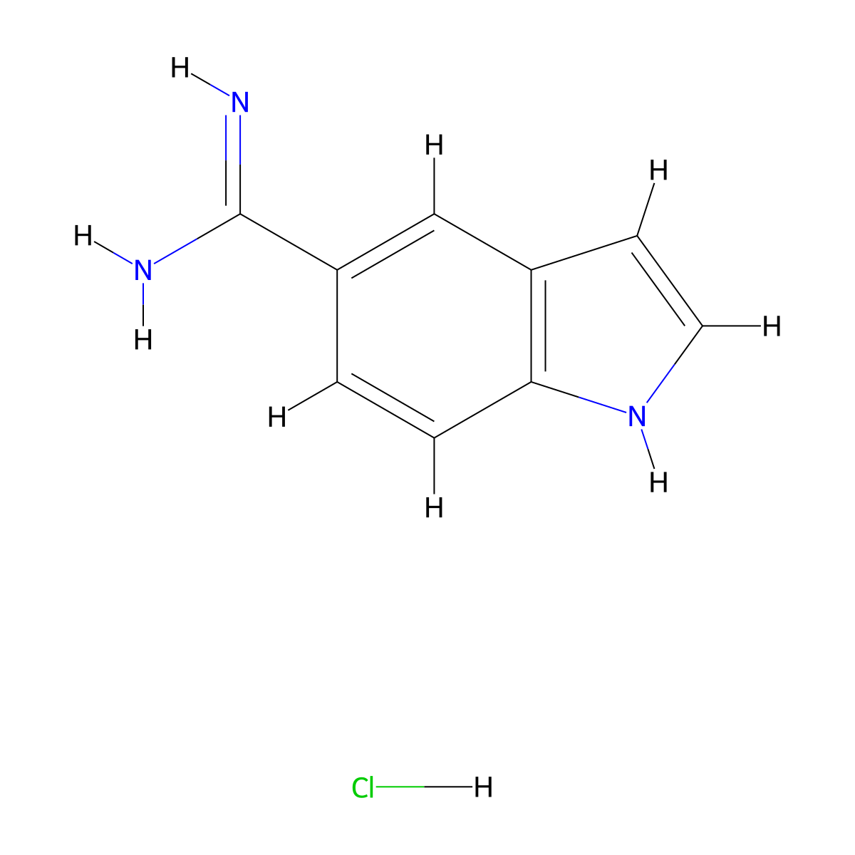 1H-Indole-5-carboximidamide hydrochloride molecular structure, CAS 154022-28-3